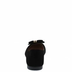 SUP Ballet Flats FJ026 Black Bow Round Toe Slide On Ballet Sandal