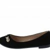 SUP FJ028 Black Sparkle Strap Slide On Ballet Flat