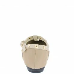 SUP Fp288km Beige Nub Almond Toe T-strap Stud Kids Flat 7 SUP Fp288km Beige Nub Almond Toe T-strap Stud Kids Flat