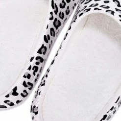 CAPE ROBBIN Jaxie44 Leopard Open Toe Sherpa Foot Bed Slide Sandal What's New