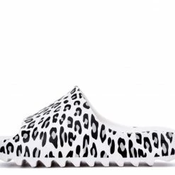 CAPE ROBBIN Jaxie44 Leopard Open Toe Sherpa Foot Bed Slide Sandal What's New