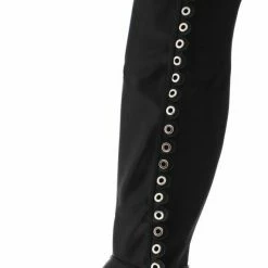 Forever Link Boots Fifty56 Black Side Grommet Over The Knee Boot