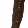 Forever Link Boots Fifty56 Brown Side Grommet Over The Knee Boot