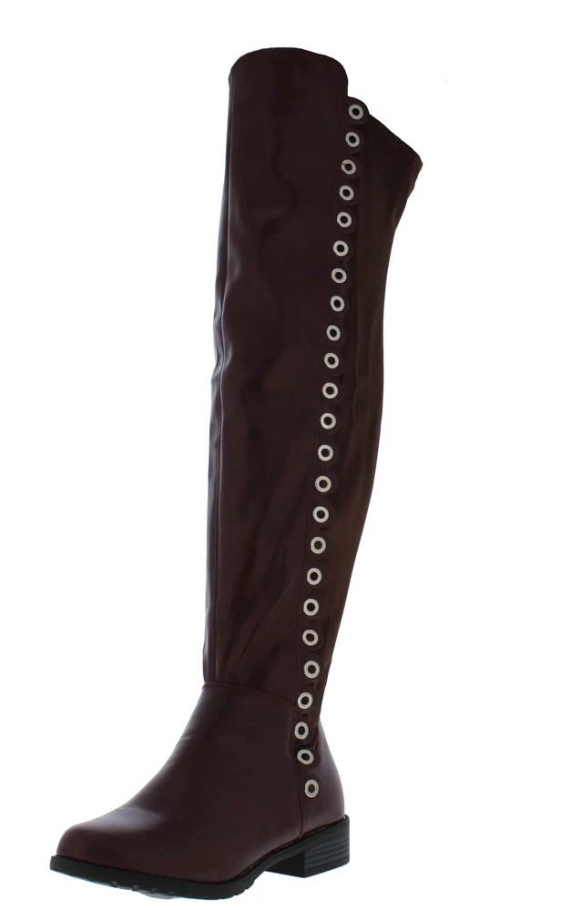 Forever Link Boots Fifty56 Wine Side Grommet Over The Knee Boot 4 Forever Link Boots Fifty56 Wine Side Grommet Over The Knee Boot