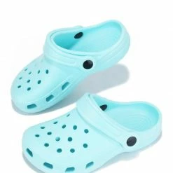 CAPE ROBBIN What's New Gardendoll Blue Cut Out Round Toe Slide On Kids Sandal