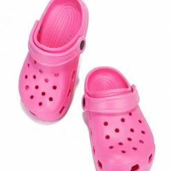 CAPE ROBBIN Little Princess Gardendoll Pink Cut Out Round Toe Slide On Kids Sandal