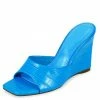 Liliana Elsie031 Blue Crocodile Women's Wedge Shoes