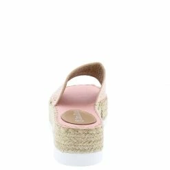 SUP Grass402 Pink Laser Cut Open Toe Espadrille Sandal
