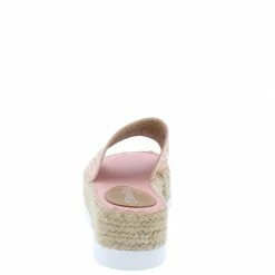 SUP Grass403 Pink Laser Cut Open To Espadrille Slide Sandal Shoes