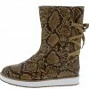 Mata Gamechanger Brown Snake Rear Lace Up Flat Boot