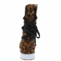 Mata Gamechanger Leopard Rear Lace Up Flat Boot Boots