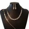WONA TRADING Gold Marquise Cut Multi Stone Necklace, Earrings And Bracelet 3 Piece Set Accessories
