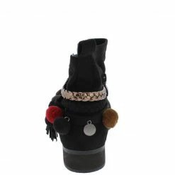 ATHENA Grace1 Black Multi Strap Pom Pom Disk Detailed Ankle Boot 7 ATHENA Grace1 Black Multi Strap Pom Pom Disk Detailed Ankle Boot