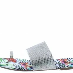 MACHI Heny Multi Embellished Open Toe Flat Slide Sandal