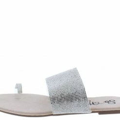 MACHI What's New Heny Nude Embellished Open Toe Flat Slide Sandal