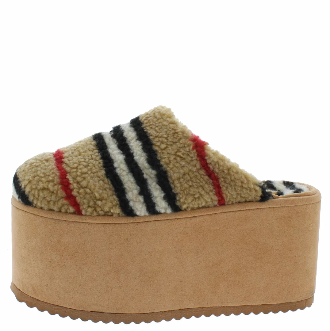 Shoe Republica Haji Taupe Multi Fleece Round Toe Platform Mule Wedge What's New 3 Shoe Republica Haji Taupe Multi Fleece Round Toe Platform Mule Wedge What's New