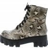 Lemonade Harris Snake Lace Up Lug Sole Combat Boot
