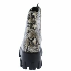 Lemonade Harris Snake Lace Up Lug Sole Combat Boot