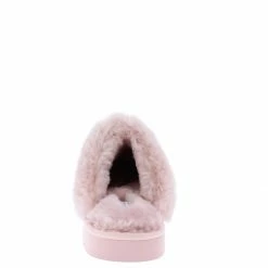 CAPE ROBBIN Holiday Mauve Rhinestone Embellished Faux Fur Slipper Sandal