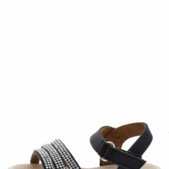 Forever Link Holy39ka Black Rhinestone Strappy Open Toe Infants Sandal