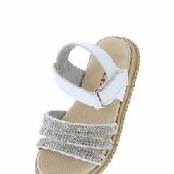 Forever Link Holy39ka White Rhinestone Strappy Open Toe Infants Sandal