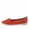 Doll House Impulsive Orange Snakeskin Loafer Flat Shoes