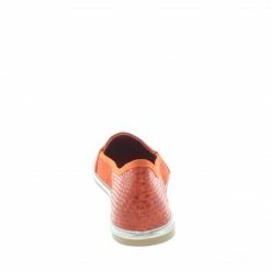 Doll House Impulsive Orange Snakeskin Loafer Flat Shoes