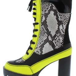 JP Intensity03 Snake Lace Up Lug Sole Combat Boot Boots
