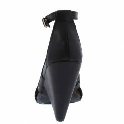 JP Involve06m Black Peep Toe Laser Cut Ankle Strap Angled Heel What's New