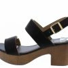 WESTWOOD Shoes Irish01 Black Open Toe Slingback Chunky Wood Heel