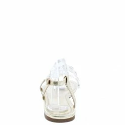 In Touch Maria204 Gold Open Toe Lucite Rhinestone Strap Sandal Shoes