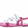 In Touch Maria204 Neon Pink Open Toe Lucite Rhinestone Strap Sandal Shoes