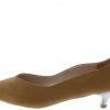 TWIN TIGER Mid-Low Heel Isadora01 Beige Suede Scalloped Pointed Toe Kitten Heel