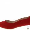 TWIN TIGER Isadora01 Red Suede Scalloped Pointed Toe Kitten Heel Shoes