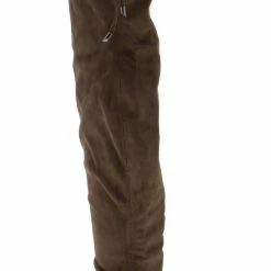 TOP GUY Boots Isla1 Taupe Drawstring Over The Knee Boot