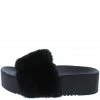 Liliana Carolyn119 Black Open Toe Faux Fur Slide Sandal What's New