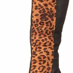 Yoki What's New Jacklyn11 Leopard Multi Panel Knee High Boot