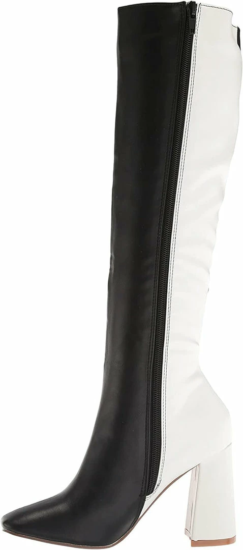 Yoki Boots Jacklyn11 White Multi Panel Knee High Boot 5 Yoki Boots Jacklyn11 White Multi Panel Knee High Boot