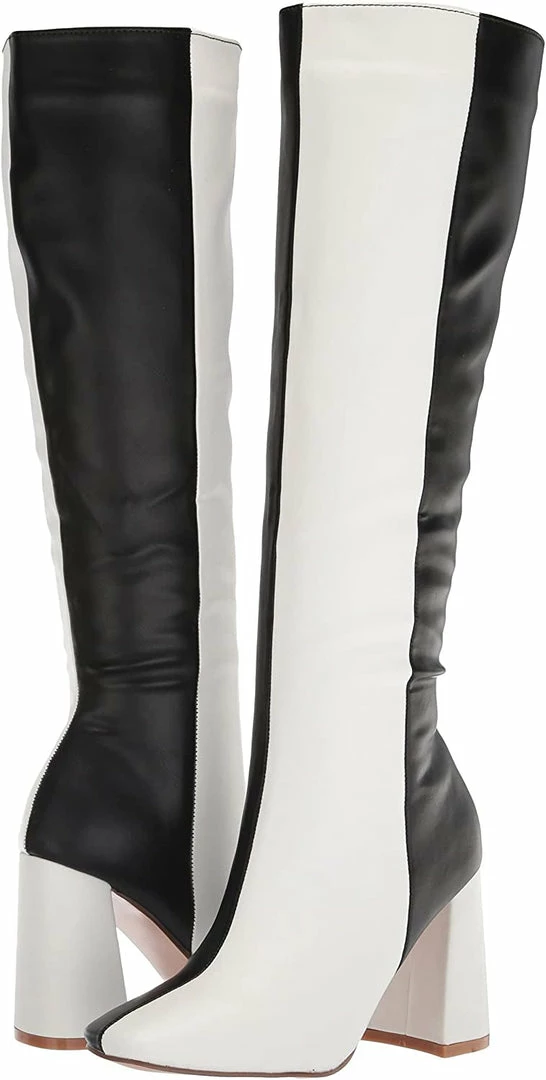 Yoki Boots Jacklyn11 White Multi Panel Knee High Boot 4 Yoki Boots Jacklyn11 White Multi Panel Knee High Boot