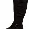 Liliana Chloe017 Black Almond Toe Side Buckle Boot