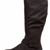 Liliana Boots Chloe017 Grey Almond Toe Side Buckle Boot