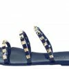 Legend Joanie211 Navy Studded Tri Strap Open Toe Slide Sandal What's New
