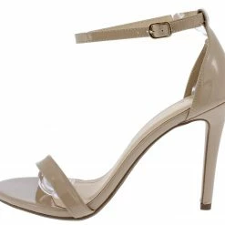Fortune Jaiden Beige Open Toe Ankle Strap Stiletto Heel