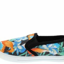 TOP GUY Jason4k Black Floral Slip On Kids Flat