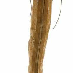 Marilyn Moda Jayda Mocha Lace Open Toe Lace Up Platform Boot