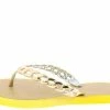 Liliana Shoes Anna Yellow Gold Chain Thong Sandal