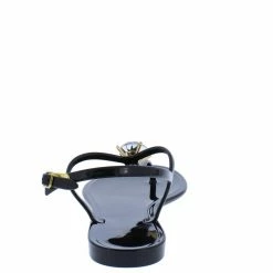 Liliana Ellen033 Black Thong Open Toe T Strap Rhinestone Sandal