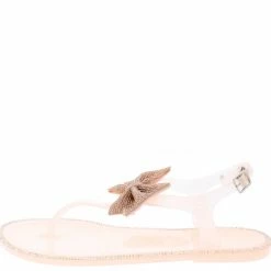 Liliana Madeline220 Nude Sparkle Bow Flat Thong Sandal What's New