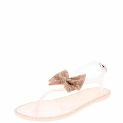 Liliana Madeline220 Nude Sparkle Bow Flat Thong Sandal What's New