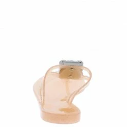 Liliana Shoes Frida102 Nude Sparkle Jewel Ope Toe Thong Jelly Sandal